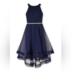 Speechless kids size 7 beautiful navy sparkly formal tulle dress